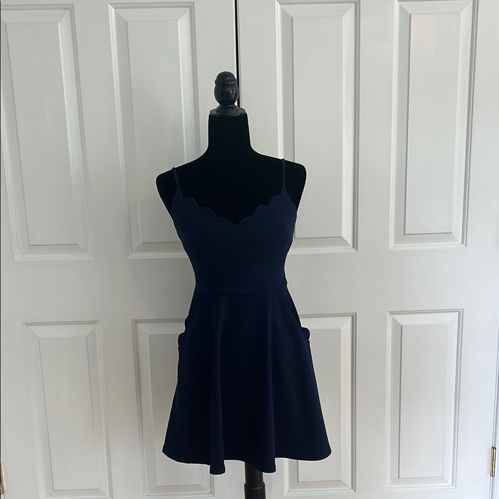 B Darlin Black Halter Mini Sundress Cocktail